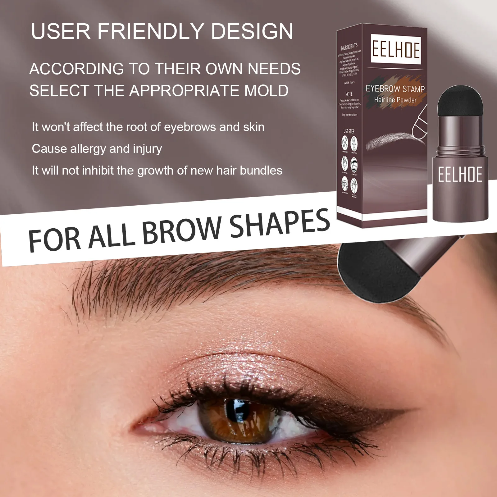 

3styles One Step Eyebrow Stamp Shaping Kit Waterproof Eyebrow Pencil With 10 Reusable Fashionable Eyebrow Stenc