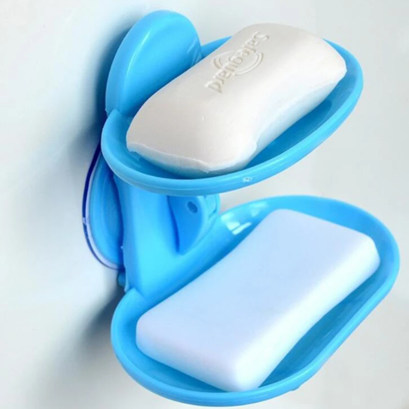 

Wall Mounted Soap Dishes Soap Holder Storage Rack Bathroom Organizer Soap Draining Holder Double Layers Hanging Soap Box