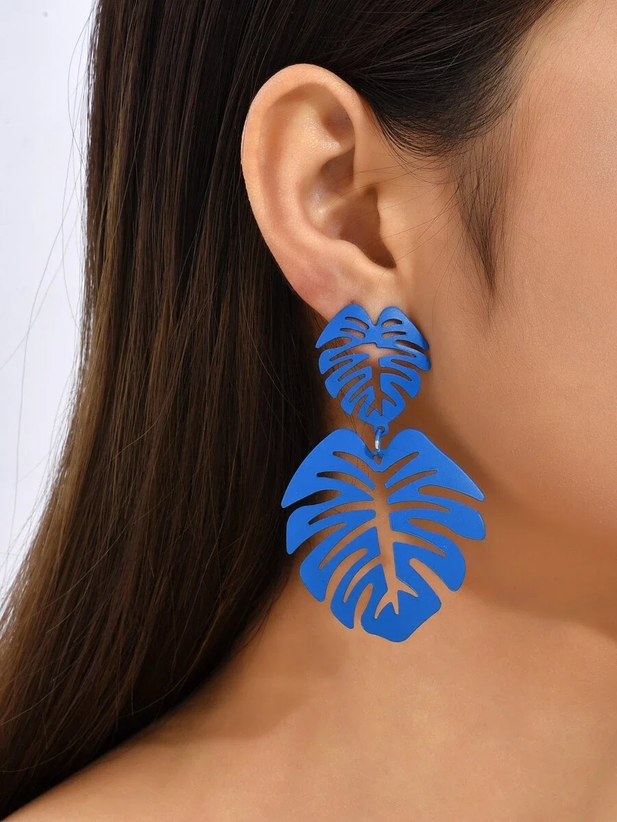 

Solid Leaf Drop Vintage Earrings for Women