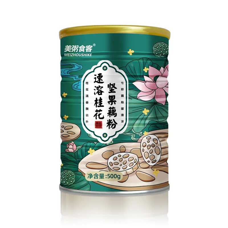 

China Osmanthus nut lotus root powder soup 500g/can No Teapot