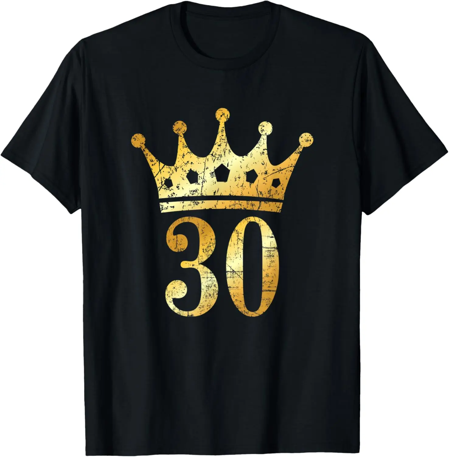 Футболка на 30-летие Crown Number 30 (Античный желтый)