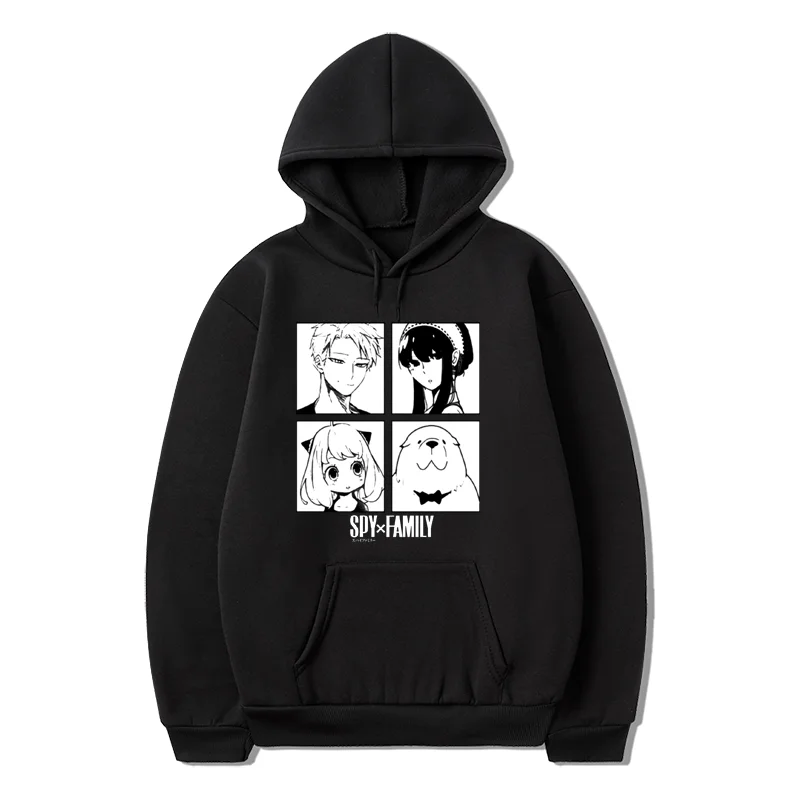 

Spy X Family Print Hoodie Mens Womens Anime Harajuku Fleece Sweatshirts Fall Winter Casual Pocket Streetwear