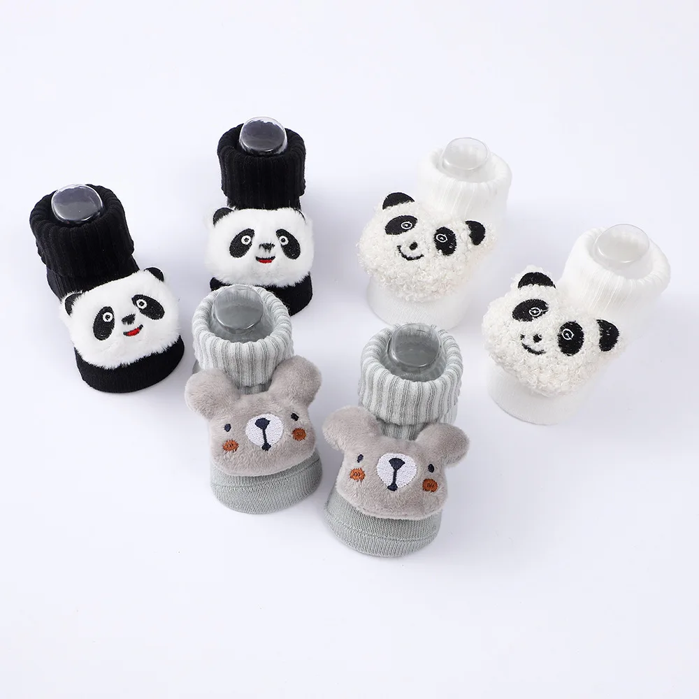 

3Pairs/lot Spring Autumn Doll Panda Baby Socks Cotton Animal Design Children Socks Warm Infant Kids Socks Accessories 3-12M Bebê