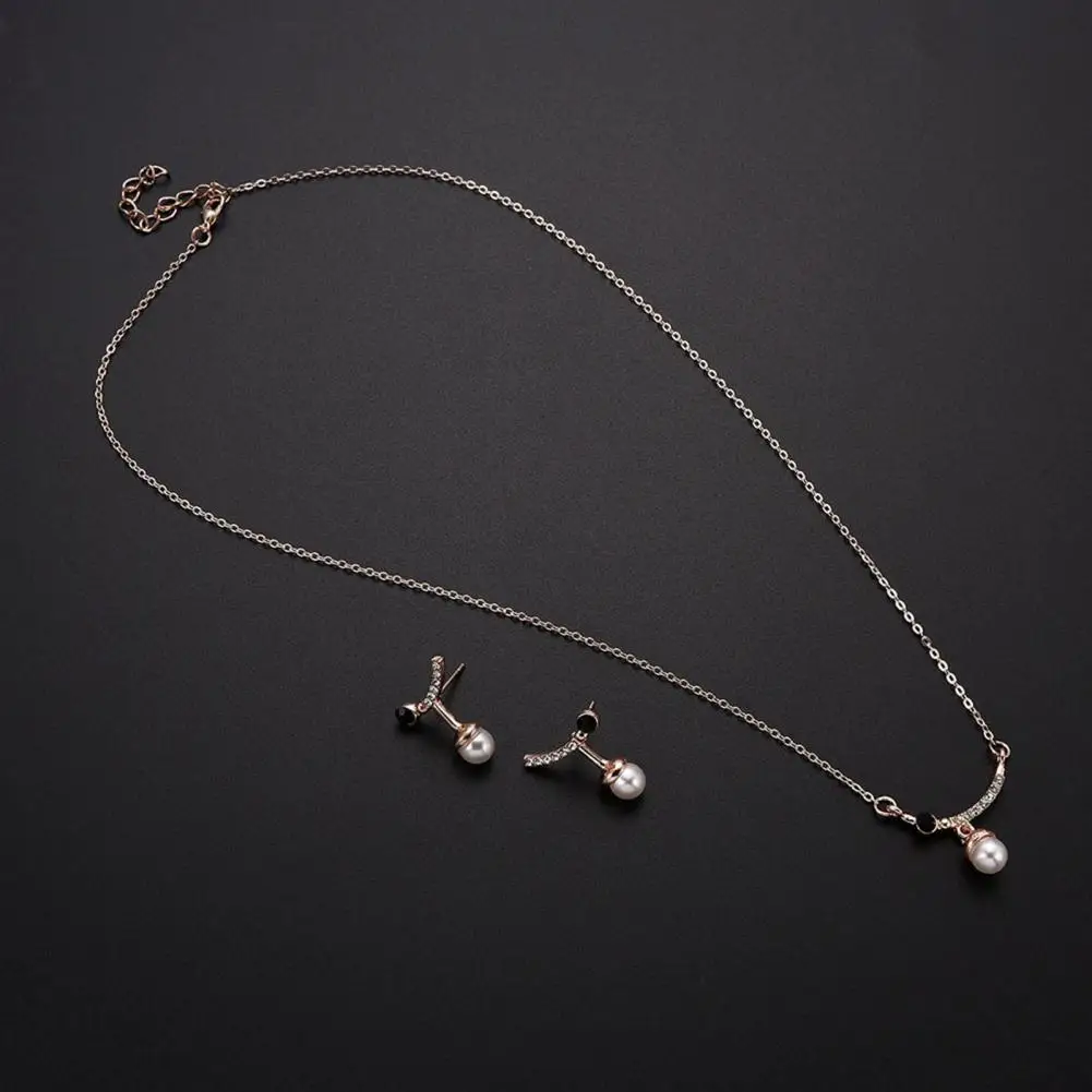 

Luxury Bride Jewelry Set Faux Pearl Hypoallergenic Lead-Free Wedding Jewelry Set Jewelry Accessory