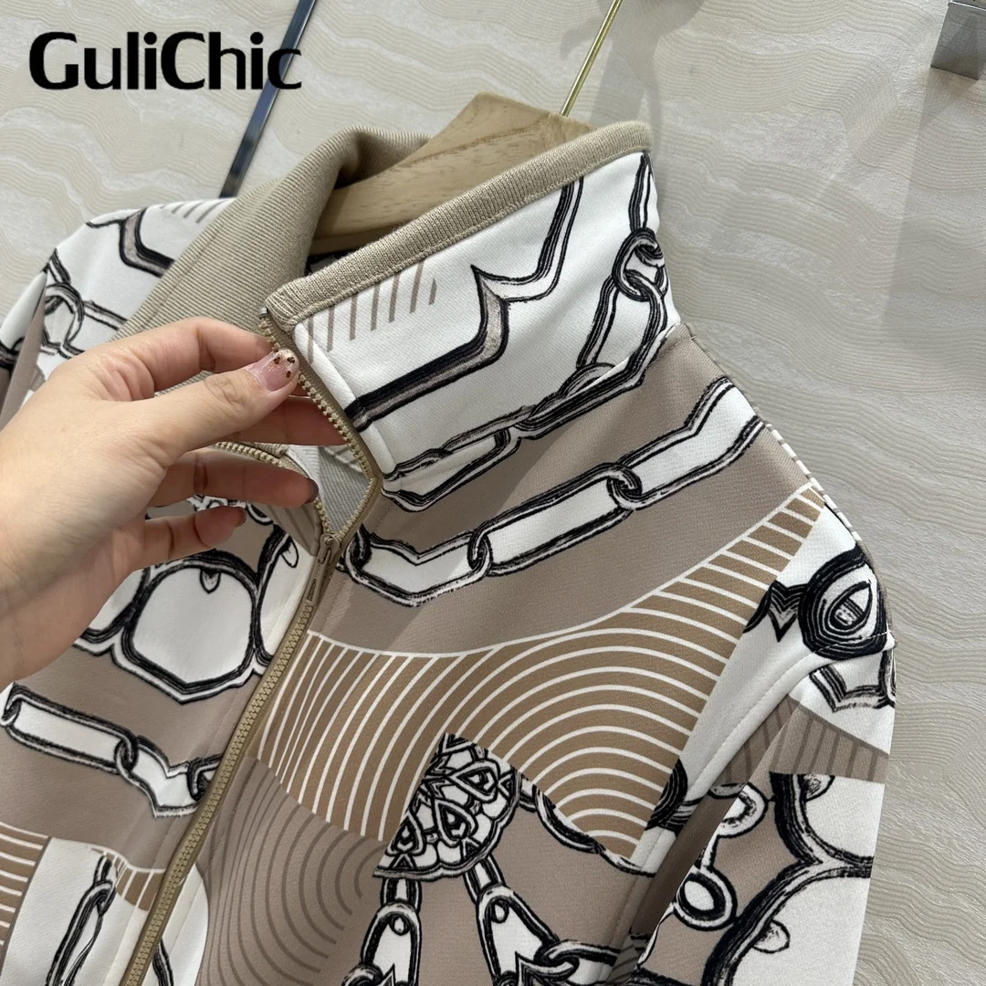 10.21 GuliChic женское спортивное платье с цепочкой и принтом воротник-стойка двойная