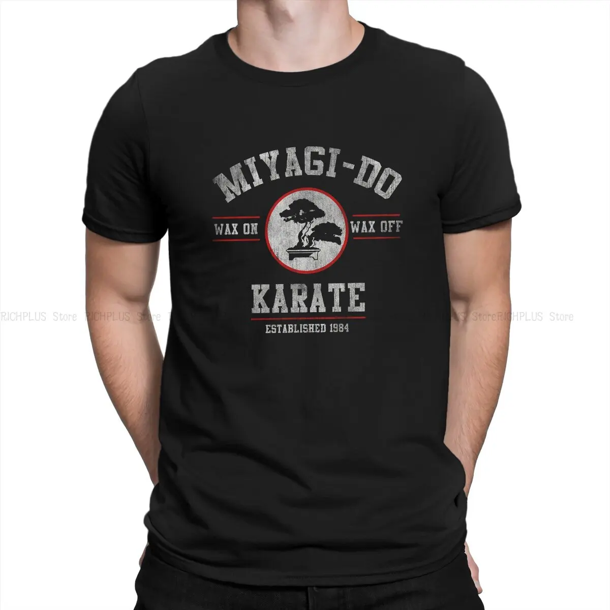 Miyagi Do Karate Kid Wax On Wax Off Men TShirt Cobra Kai O Neck Short Sleeve T Shirt Funny Gift Idea