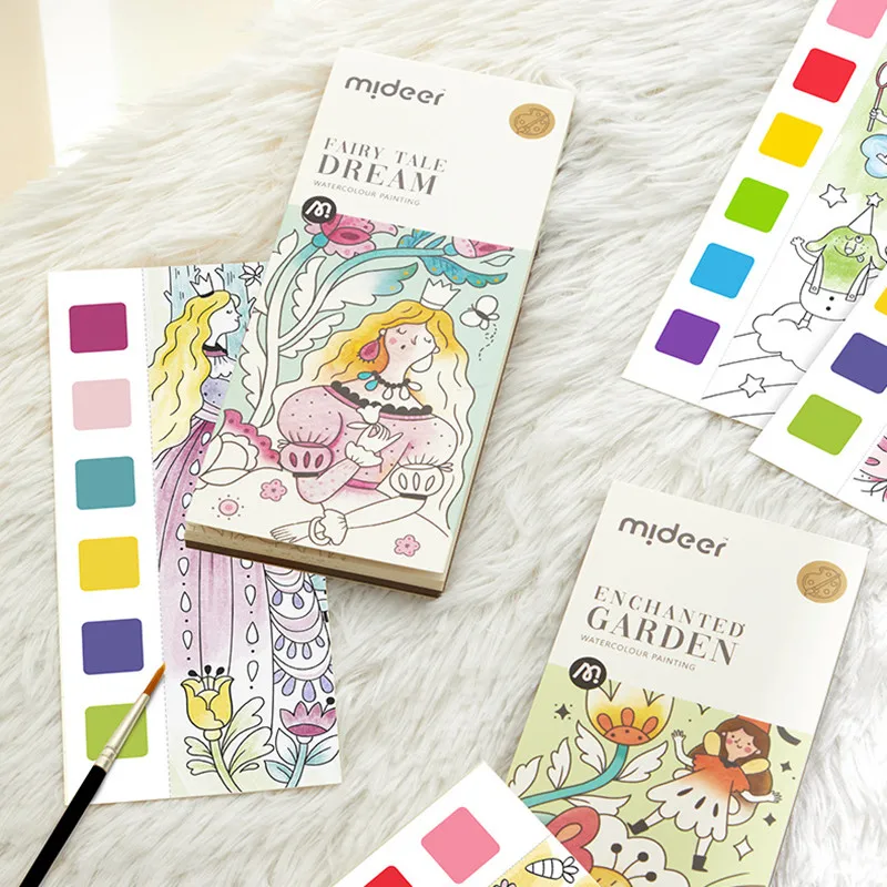 

New Painting Book Set Watercolour Colouring Book Children'S Self-Painting Creative Doodle Colouring Book School Drawing Supplies