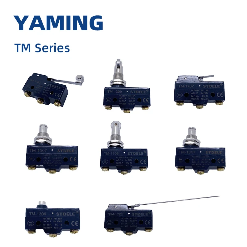 

Limit/Micro Switch 15A 380V TM-1703 1704 1308 1306 1701 1309 Long/Short Hinge Reset Roller TM-1 Series 1NO 1NC