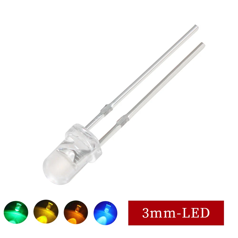50/100 шт. разноцветные светодиодные Диоды 3 мм