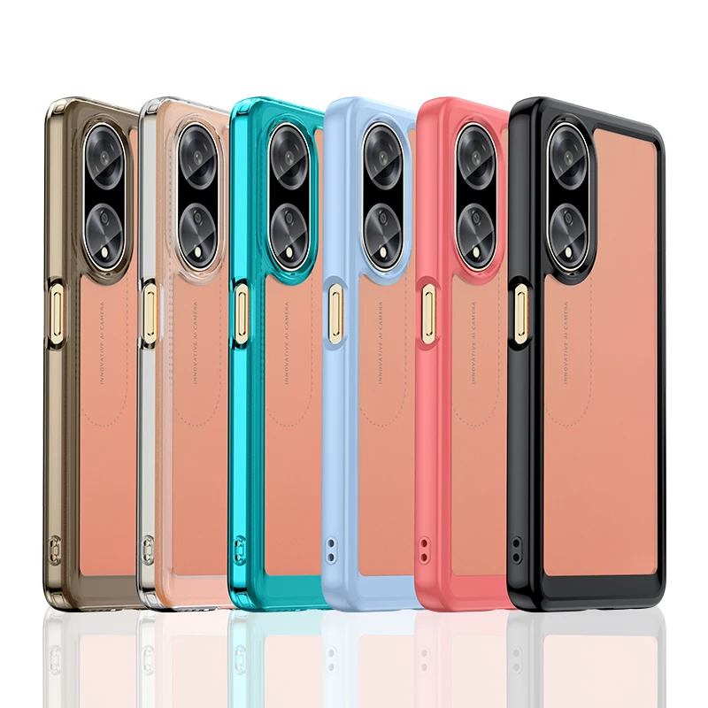 For OPPO A98 5G Clear Case For OPPO A98 Cover Coque Funda Hard Translucent Soft Frame Shockproof Clear Case For OPPO A98