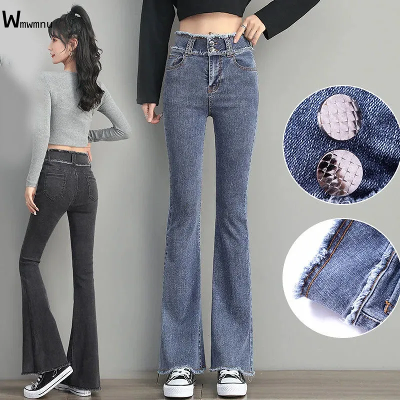Streetwear High Waist Flare Jeans Women 