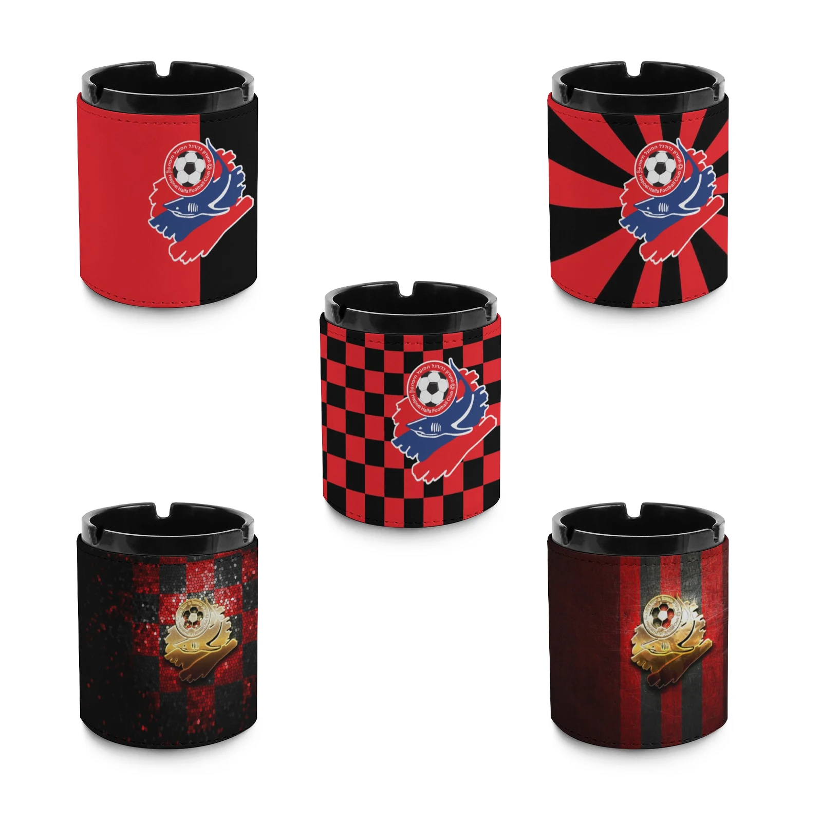 

Hapoel Haifa Fc Cigarette Ashtray Smokeless Leather Ash Tray Smell Proof Windproof Ashtrays for Outside Home Office