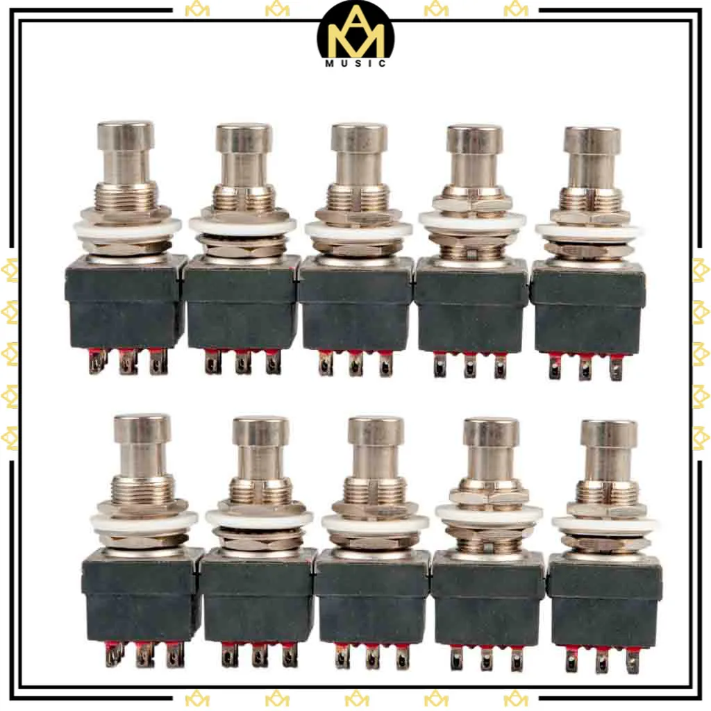 10 PCS 9 Pin 3PDT Guitar Effects Pedal Box Stomp Foot Metal Switch True Bypass Parts Accessories New Set | Спорт и развлечения