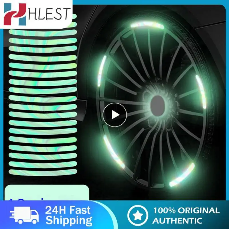 

Improve Nighttime Visibility Convenient Wheel Hub Ring Sticker Creative Automobile Hub Cover Luminous Strip Reflective Universal