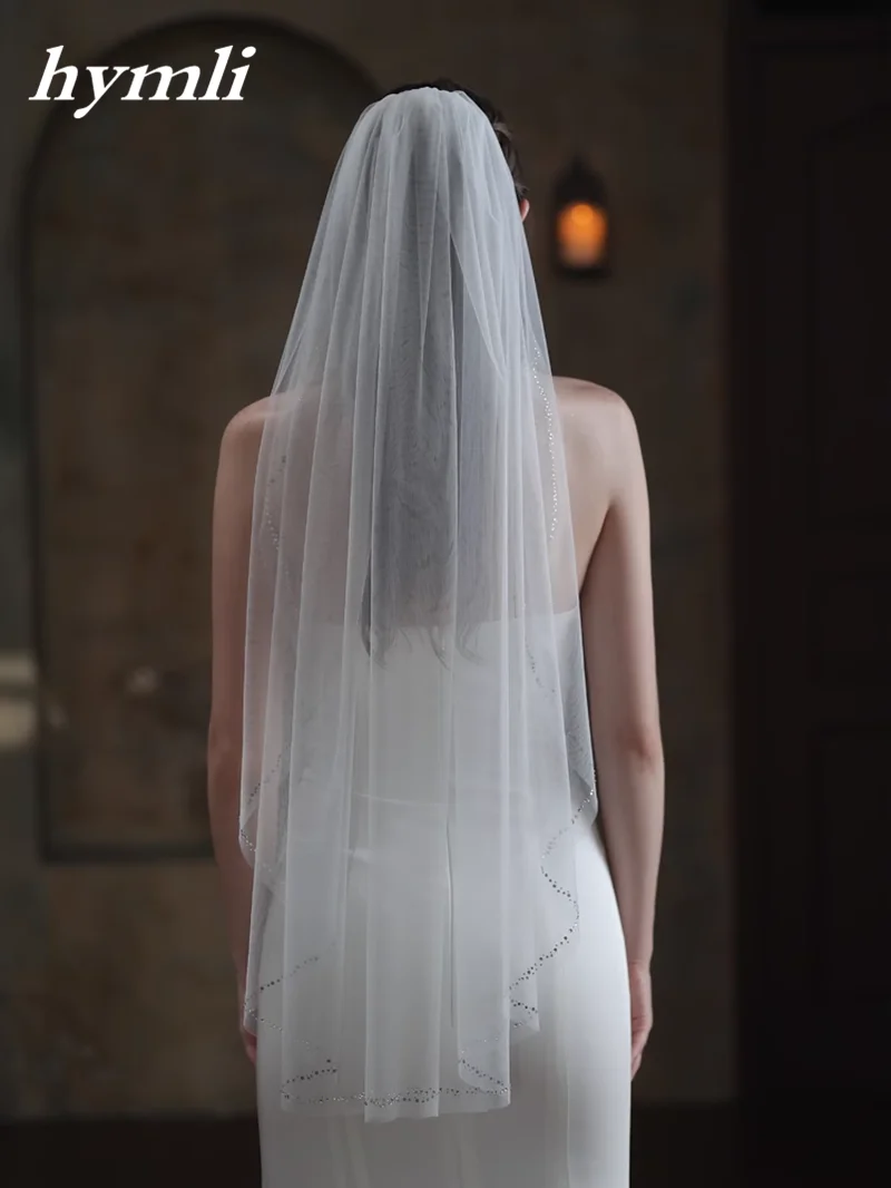 Новый стиль одноуровневая свадебная фата длиной до кончиков пальцев из тюля с