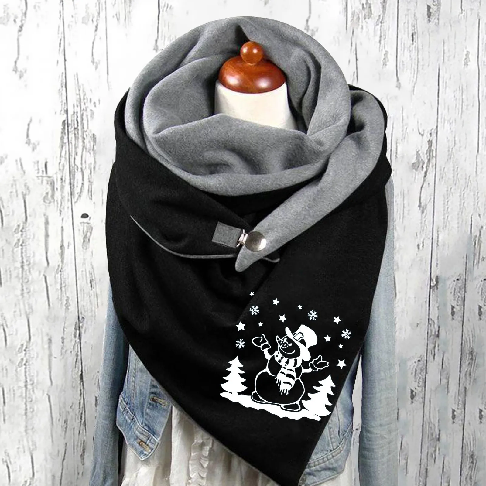 

Многофункциональный шарф на осень и зиму, теплые шали, Женский шаль, треугольный зимний шарф на пуговицах, одеяло