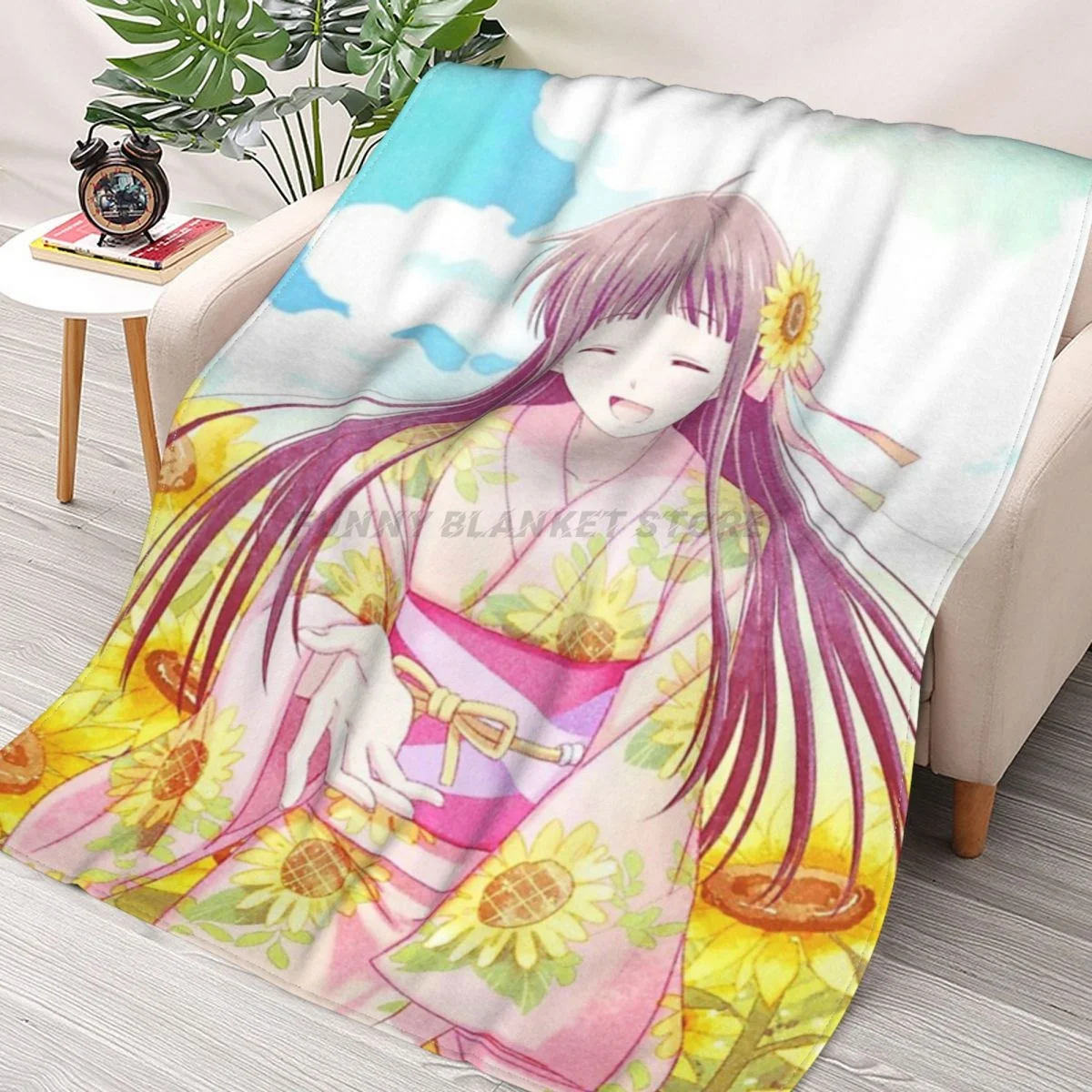 

Eden Tohru (корзина для фруктов) бросает одеяло с коллажем Фланелевое ультра-мягкое теплое одеяло для пикника покрывало на кровать