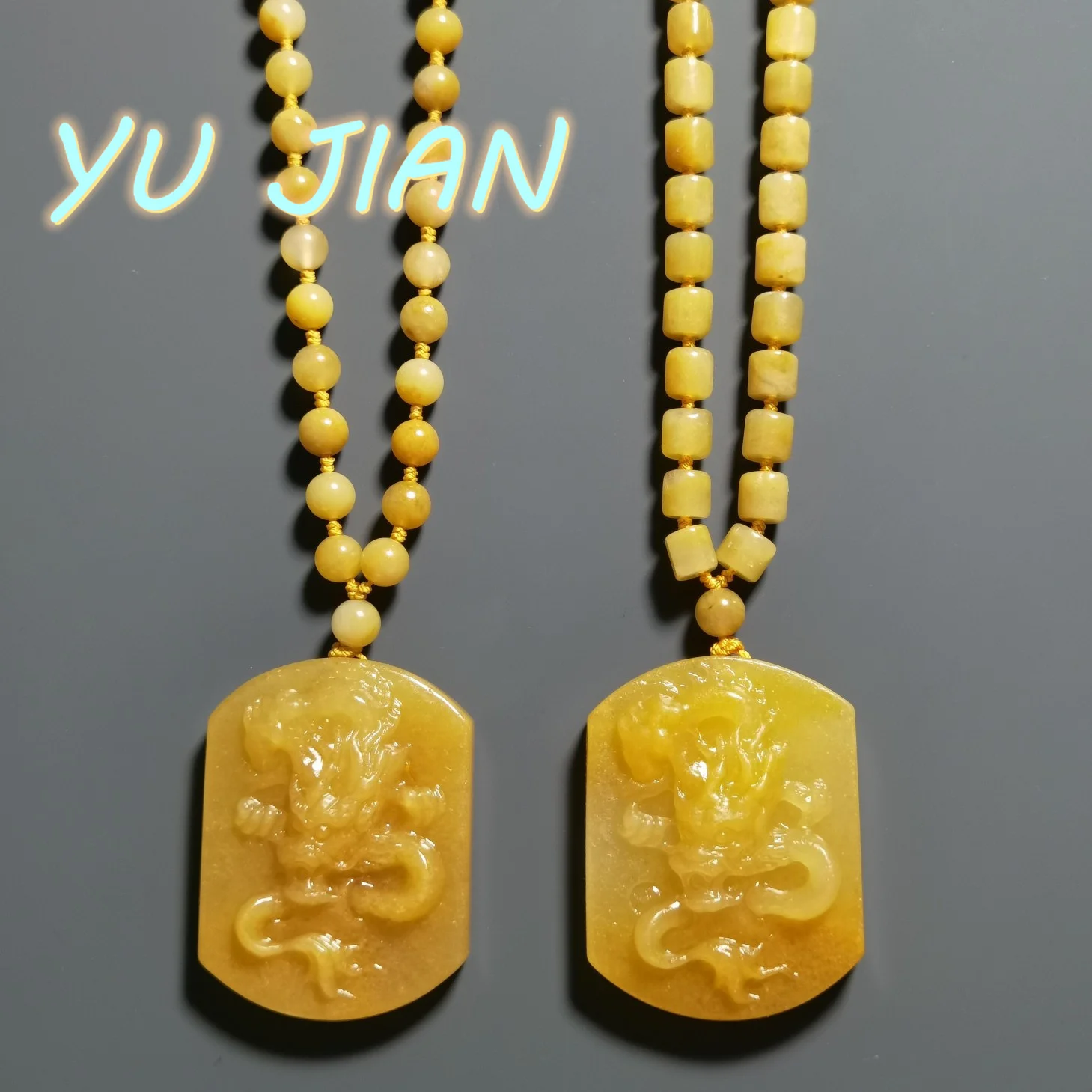 

Новинка, цепочка из натурального золотистого шелка Gobi с подвеской из бисера, цепочка из круглых бусин, ручная работа, ожерелье с драконом на удачу, Изящные Ювелирные изделия