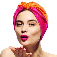 1pcs silk salon bonnet women sleep shower cap bath towel hair dry quick elastic hair care bonnet head wrap hat 6 colors