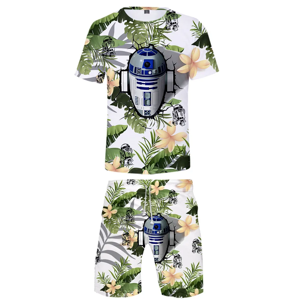 

Short sleeve shorts suit men's and women's clothing flame aperture Fashion pure cotton Pants T-shirt set 3D digital printing30