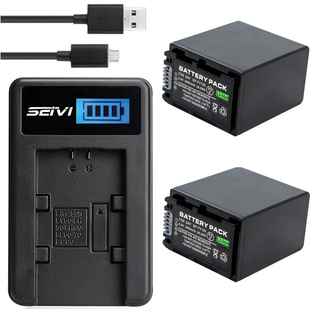 

NP-FV100 Battery + Charger for Sony HDR-XR150E, HDR-XR155E, HDR-XR160E, HDR-XR260VE, HDR-XR350VE, HDR-XR550VE Handycam Camcorder