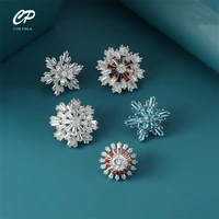 crystal snowflake high end fashion metal brooch brooch female color sun flower anti glare brooch accessories