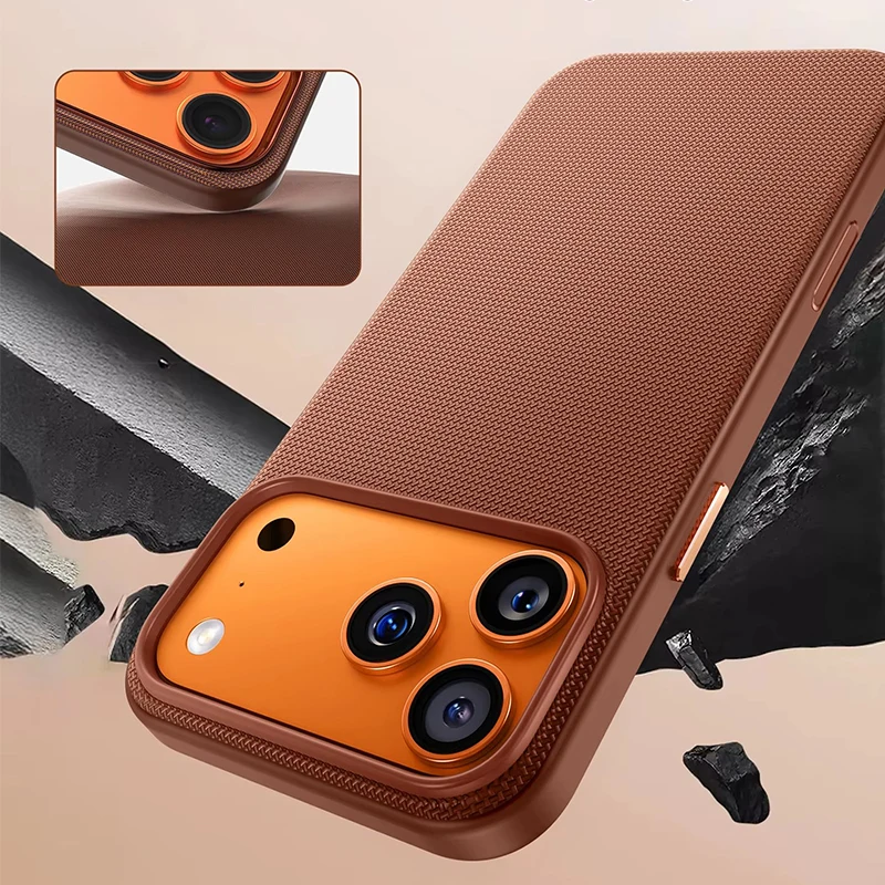 Фото Чехол для iPhone 18 Pro Max, 17 Pro, 16, 15, 14, 13 с кнопкой управления камерой, магнитный, совместимый с MagSafe, технологичный, тканый, ударопрочный. №1