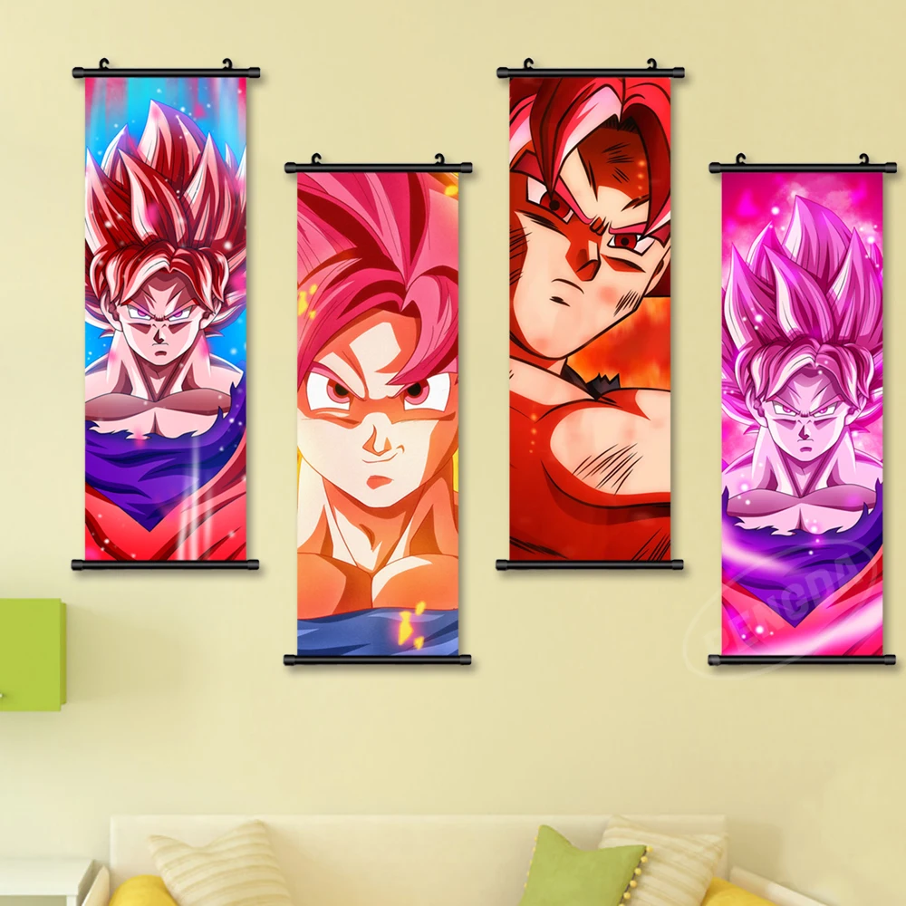 

Wall Art Canvas Pictures Classic Anime Poster Dragon Ball Plastic Scroll Hanging Painting Printed Home Decoration Living Room