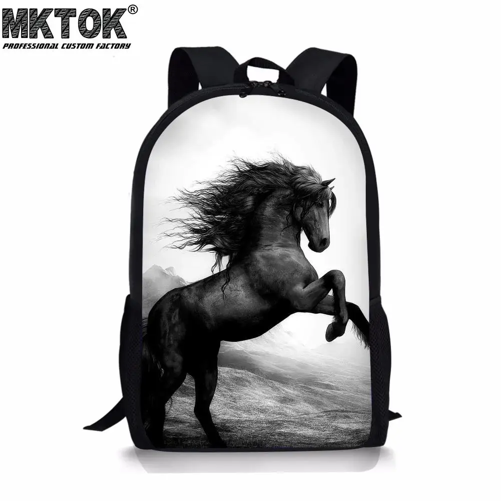 2022 Trend Running Horse Pattern School Bags for Boys Customized Students Satchel Children's Backpack Free Shipping