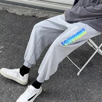 mens trousers individuality reflective large size nine points tie feet casual pants comfortable color light sports pants