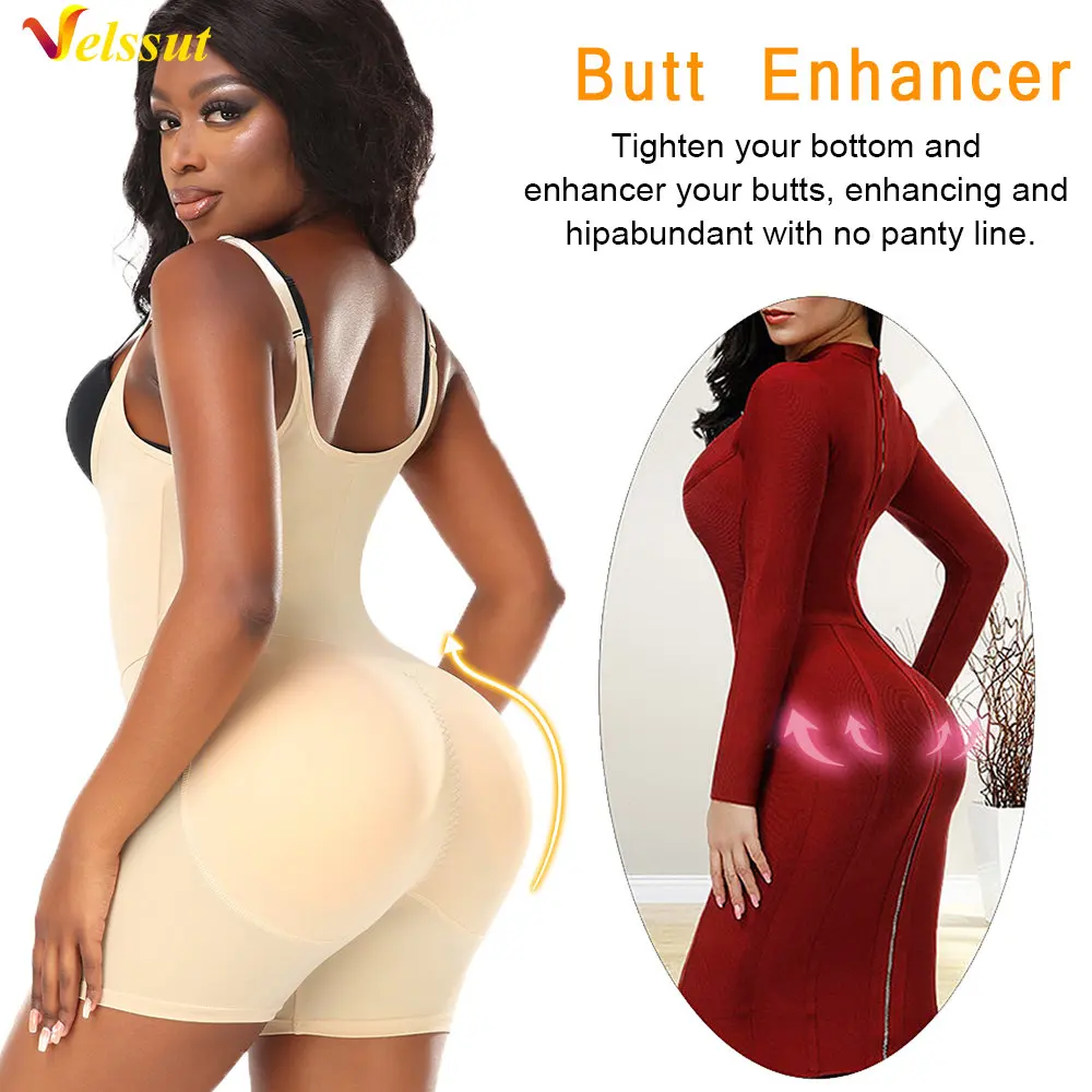 Velssut Bodysuit Shapewear for Women Tummy Control Butt Lifter Body Shaper Slim Hip Enhancer Vest Flat Belly Underwear Push Up