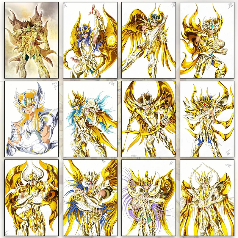 

Картина на холсте из аниме Saint Seiya, постер с персонажем из фиолетового дракона, настенные художественные картины и принты, подходит для домаш...