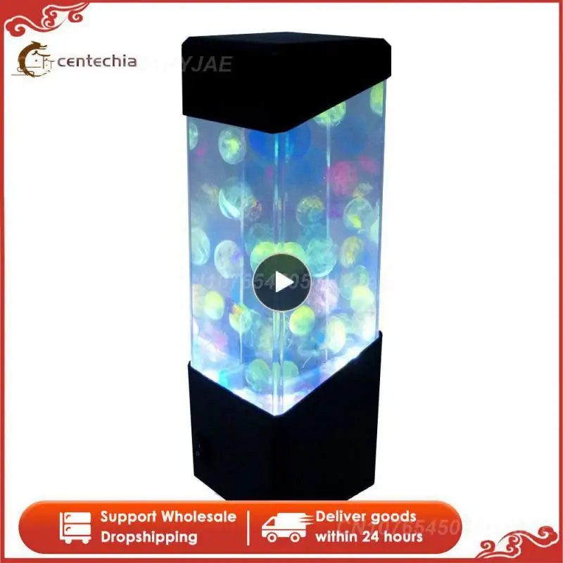 

LED Colorful Color Changing Night Light Simulation Submarine Jellyfish Light USB Charge Home Decoration Light Without Battery