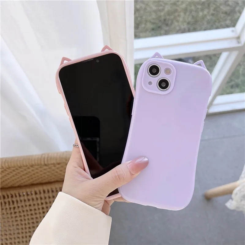 Милый 3d трехмерный мягкий чехол с котом карамельных цветов для Iphone 11 12 13 Pro Max 7 8 Plus
