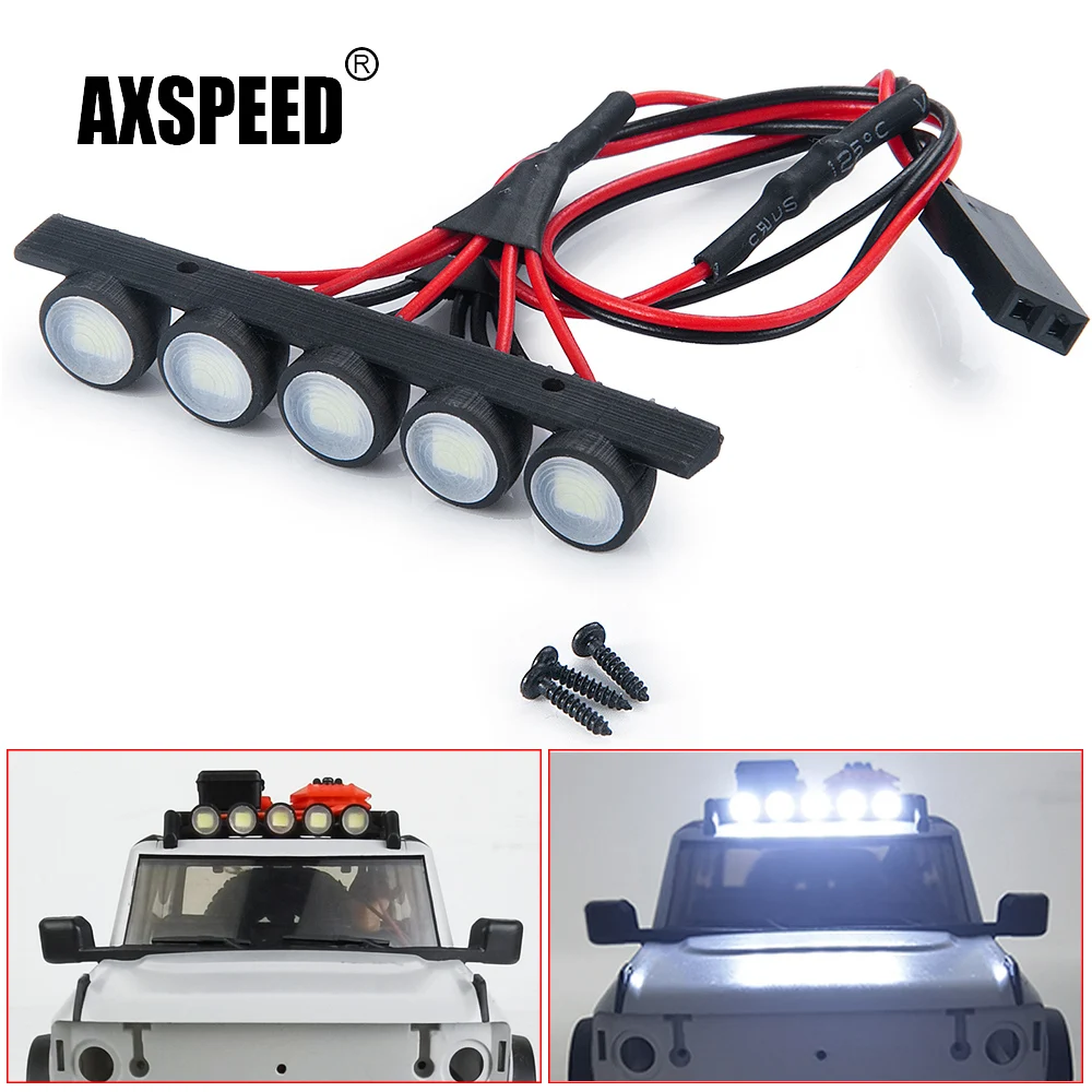 

AXSPEED White Bright Roof Led Light Lamp Bar Kit for Axial SCX24 AXI00006 Bronco 1/24 RC Crawler Car Parts Accessories