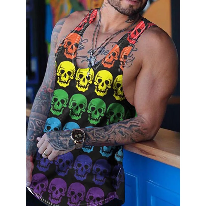 

Мужская майка Badassdude Rainbow Skull Pride LGTB