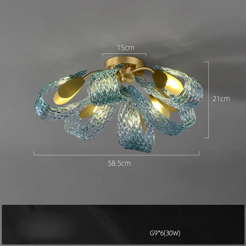 

TAONUANSHU Голубые стеклянные LED люстры
