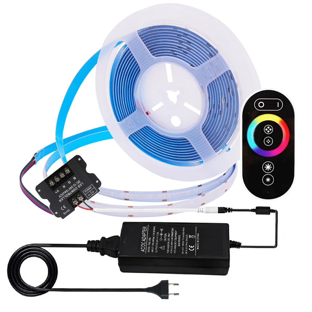 

12V 24V RGB COB LED Strip Light Touch Bluetooth-compatible APP Remote Control 840LEDs/M Super Bright High Density Flex Led Tape