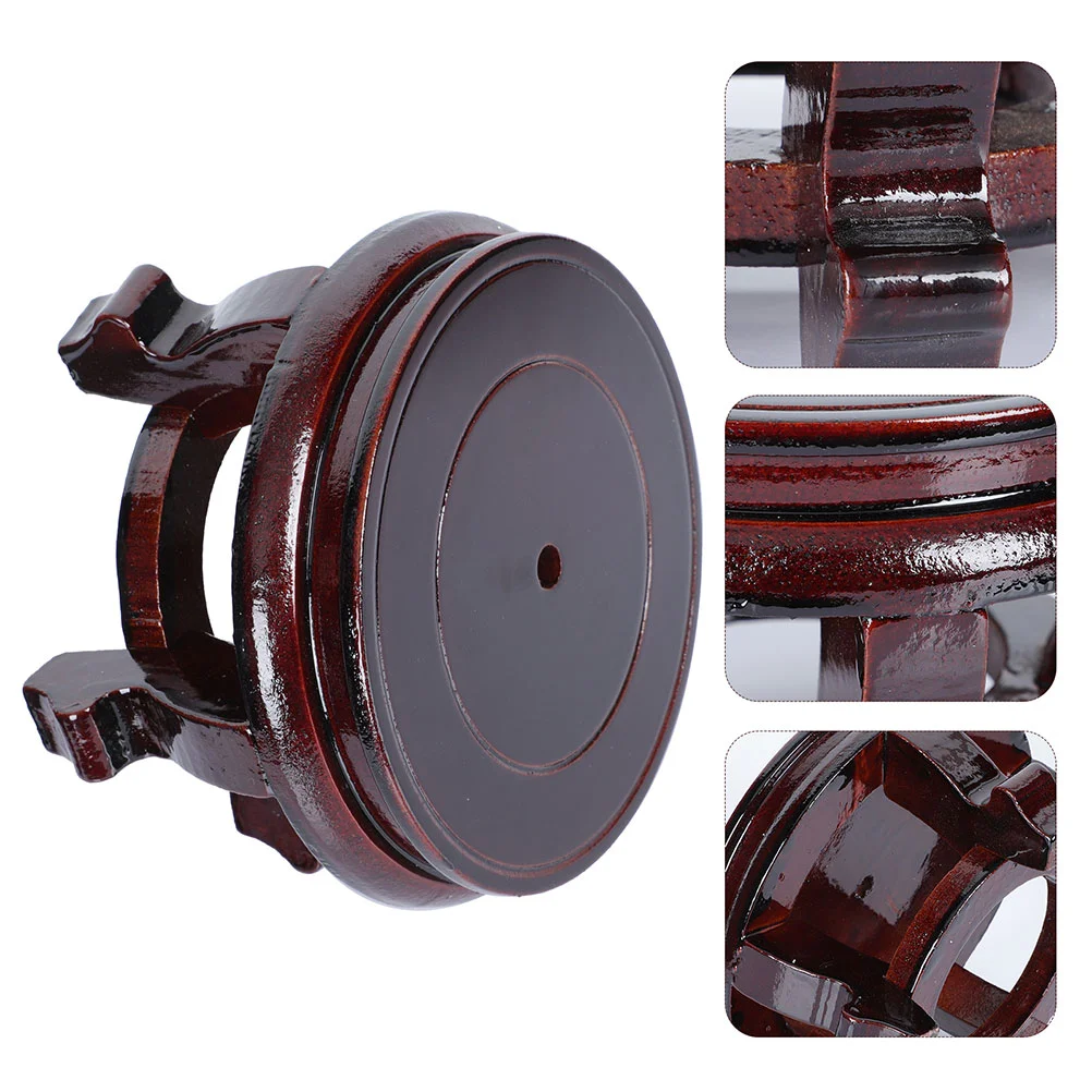 

Flower Pot Tray Sculptures Home Decor Vase Stand Flower Pot Stand Oriental Display Shelf Wood Circular Display Stand