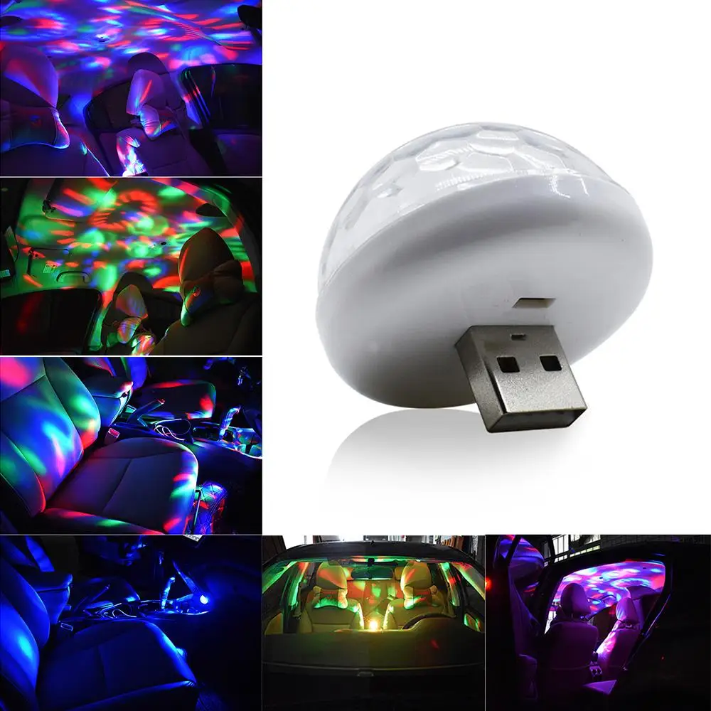 

Car 7 Colors Change DJ Mini Sound Control Phone USB Atmosphere Light