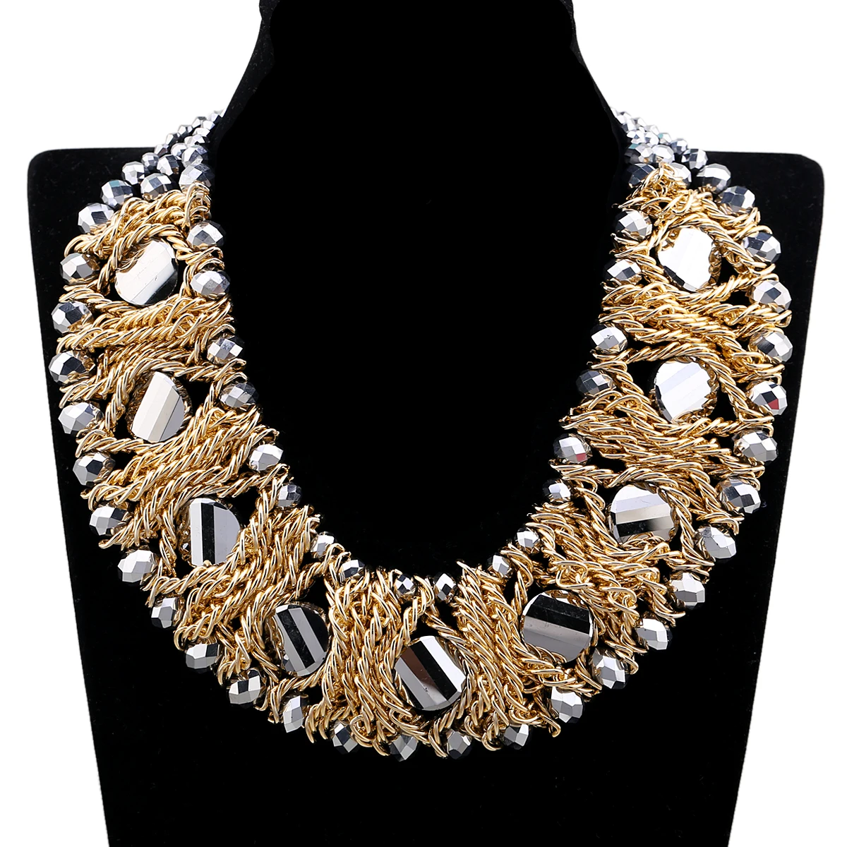 

GGQINISI Handmade Crystals Statement Beaded Necklace Jewelry Bohemia Strands Chokers Collar Pendant Accessory Dropshipping