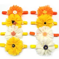 New 50/100pcs Fall Dog Bow Ties Flower Style Bow Ties Pet Dog Cat Puppy Bow Ties Thanksgiving Holiday  Dog Accessories