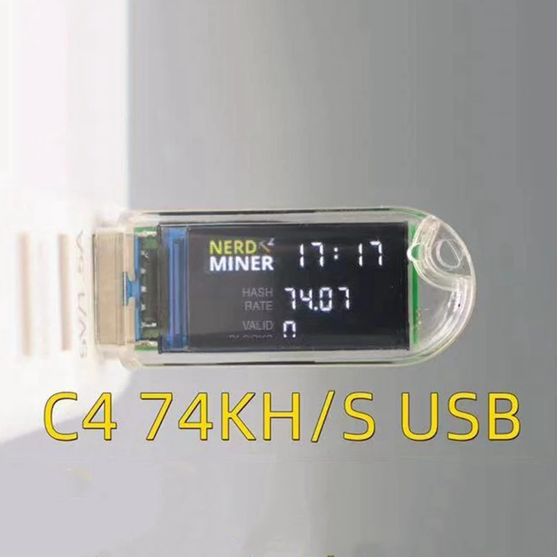 Nerdminer V2 T-Dongle S3 Хешрейт 74 кГц/с USB BTC Crypto Solo Лотерейный майнер с дисплеем Bitcoin Miner Nerd