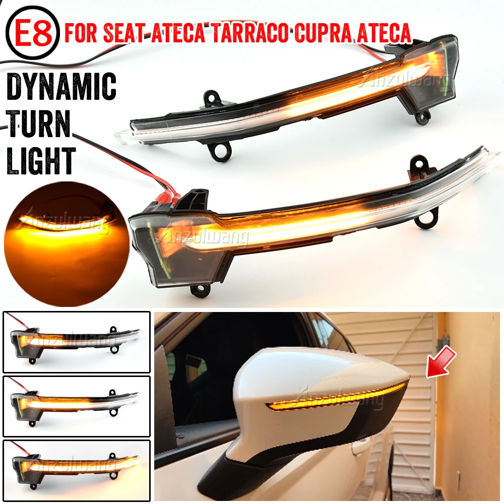 

Dynamic LED Turn Signal Blinker for Seat Ateca 5D 2016 2017 2018 2019 2020 2021 FR car Side Mirror Indicator light Tarraco