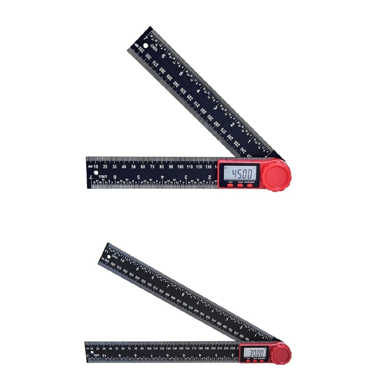 

200/300mm Digital Angle Finder Protractor Ruler Digital Goniometer 360 °LCD Display Carbon Fiber Ruler Meter Measuring