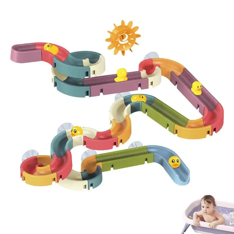 

Slide Shower Tracks Water Toys Wall Bathtub Toy Slide Baby Bath Toys With Wind-Up Duck Ball Track Shower Water Slide Birthday
