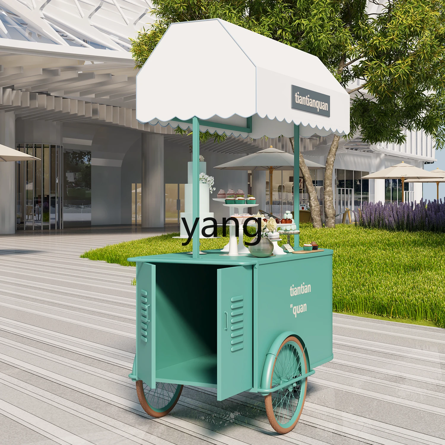 YJQ уличная тележка для ночного рынка закусочный рынок живописное место мобильные