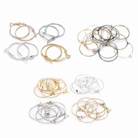 103050pcslot 25 40mm big round hoops earrings dangle clasp ear wires hooks diy circle earring jewelry making accessories