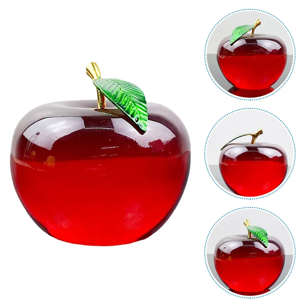 

Living Room Ornament Decorative Crystal Apples Adornment Desktop Apples Decor Craft