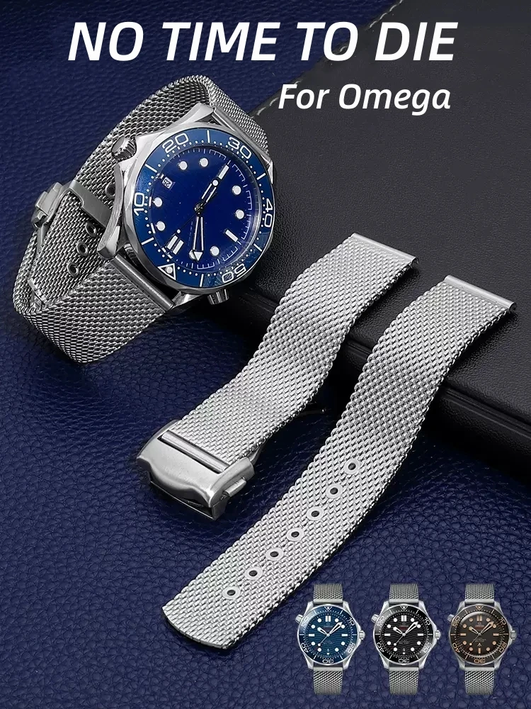 

High Quality Stainless Steel Strap For Omega No Time To Die James Bond 007 Seamaster Diver 300 20mm 22mm Men WatchBand Bracelet